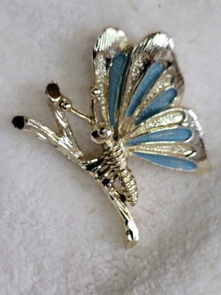 Gerrys" Vintage Blue Beautiful  Butterfly  Pin Sixties Sensational