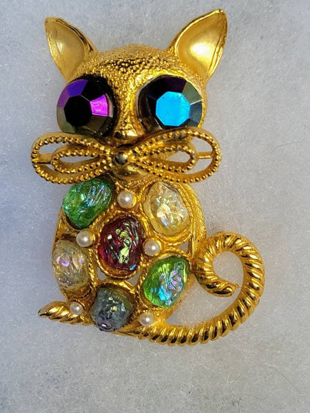 Kute Kitty Vintage  Treasure  by Delightful  Hollycraft Moonrock Magic