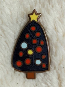 Tiny Christmas Tree Vintage Pin by H & F