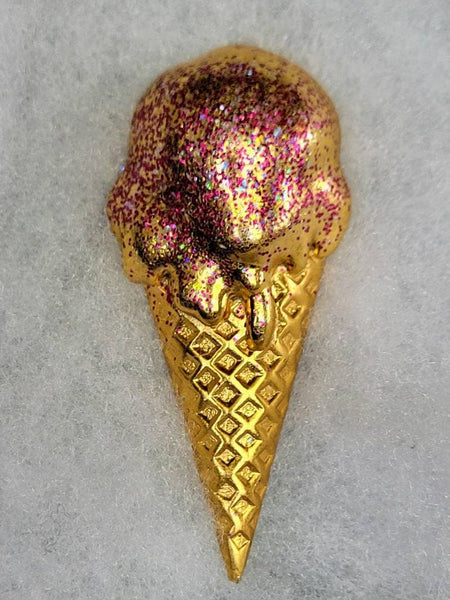 JJ Famous  Ice Cream Cone Pin... with Sprinkes..?