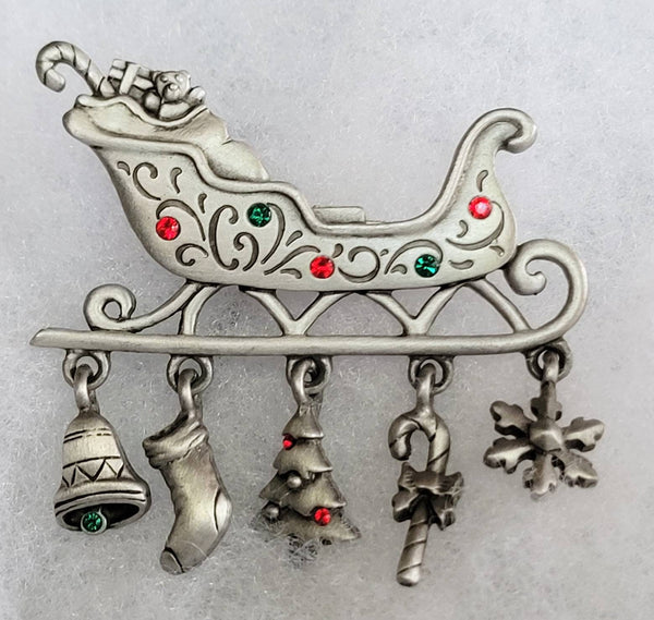 JJs Vintage circa 1980s Pewter Santa Sleigh