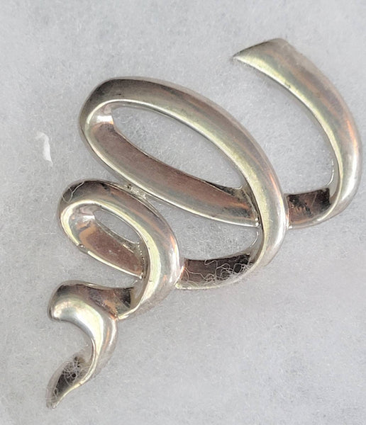 JJs 80s Vintage  Big Beautiful  Almost Spiral Silver Pin