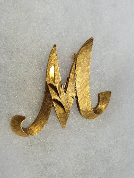 Personalized  Vintage Initial "M" Pin by Mamselle...