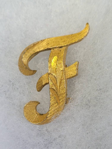 Vintage  Mamselle  Initial "F" Golden  Pin