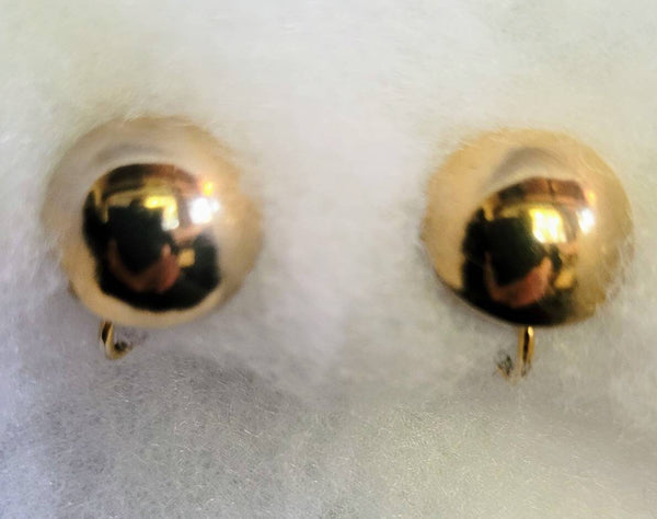 Golden Orbs Pat Pend Vintage  Earrings Classics circa 60s