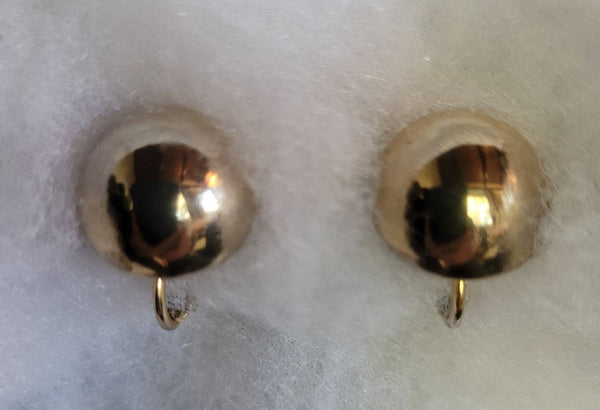 Golden Orbs Pat Pend Vintage  Earrings Classics circa 60s