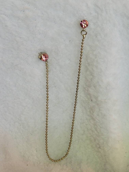 Pink Rhinestone  Swag Hang Pin