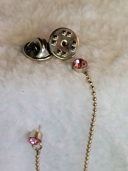 Pink Rhinestone  Swag Hang Pin