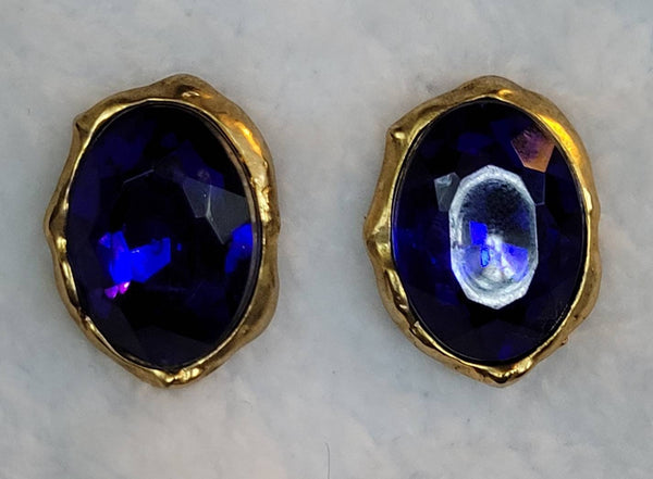 Brilliant  Blue & Gold Vintage Treasures Earrings