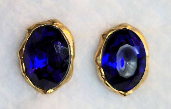 Brilliant  Blue & Gold Vintage Treasures Earrings