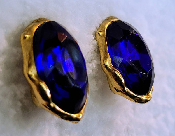 Brilliant  Blue & Gold Vintage Treasures Earrings