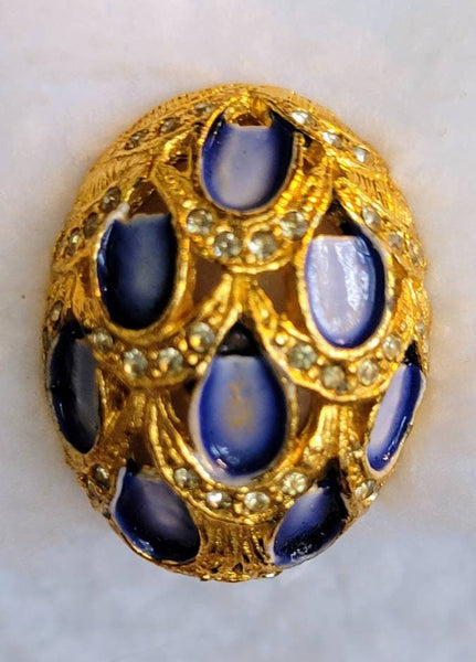 Blue Art Deco Dazzlers Tiered Rhinestones Ear