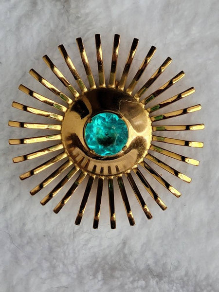 Coro Golden Sunburst Aquamarine Center Class