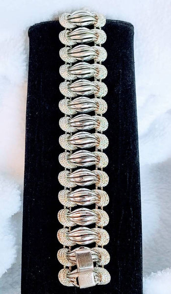 Coro Charisma Artsy Silver Style Bracelet 50s