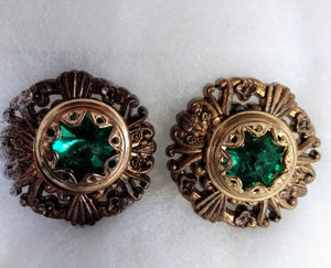 Coro Vintage  Light & Lovely Emerald Earrings