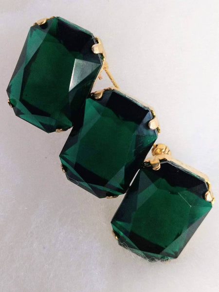 Emerald Tre Chic Mid Century  Bar Brooch