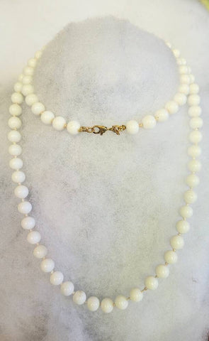 Monet Mid Century Magic White Glass Bead Necklace