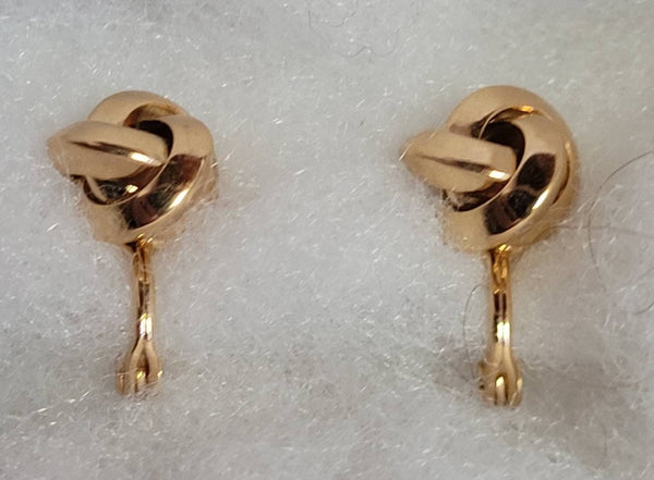 Monet Petite Gold Knot Post Vintage 70s Earrings