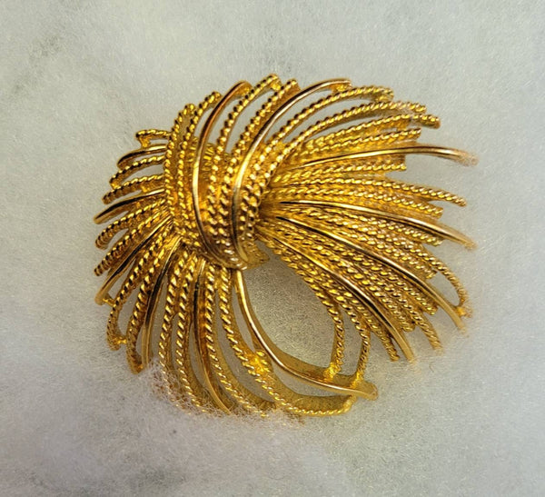 Classic "Monet" Design Golden Fireworks  Vintage Brooch...