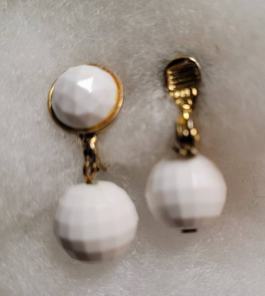 Monet Vintage  Drop & Dangle White circa 60s