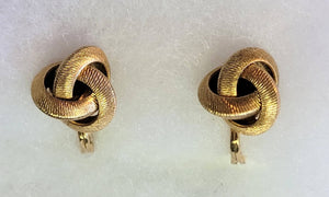 Monet Mini Magic Vintage Gold Knot Scored Post Earrings