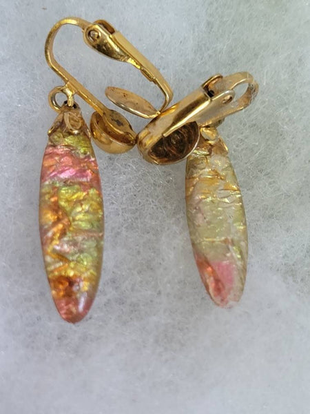 60s Lucite Confetti Style Vintage Earrings