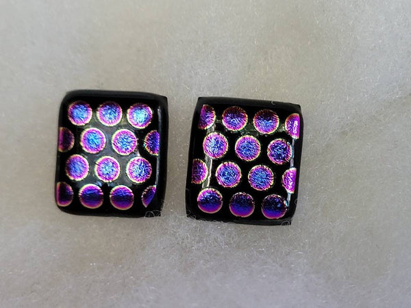 Original Glass Art Earrings Gorgeous  Purples & Blues