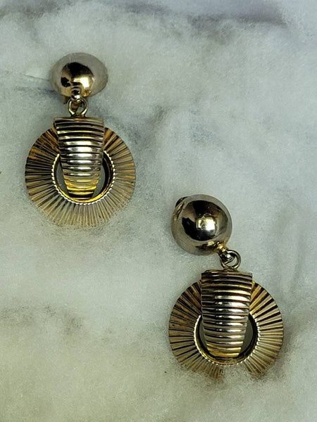 1950s Egyptian  Revival- Deco Silver Dimensional  Clips
