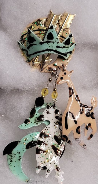 Avant-garde Animal Jewelry Statement Size..! Metal ART Vintage  Treasures by Wink