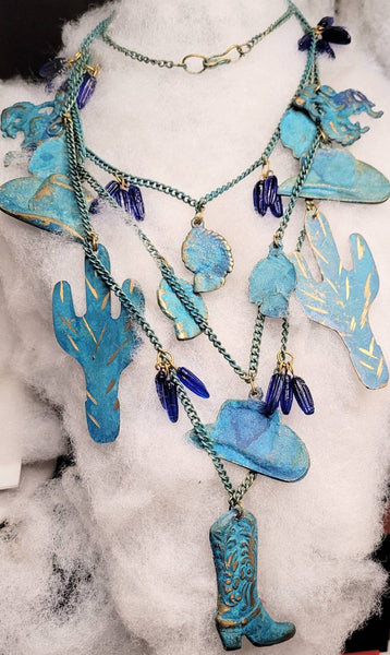 Southwestern Charmer Tiered Patina Necklace