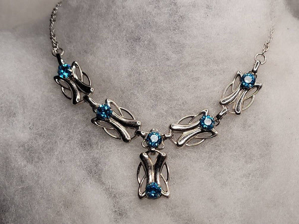 Vintage Aquamarine  & Silver 1950s Necklace