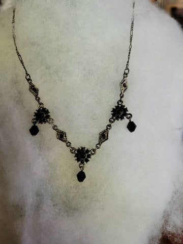 Sweet Style Silver & Black Necklace