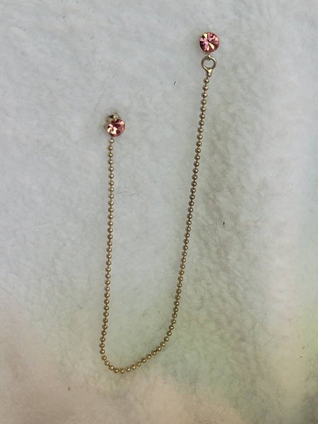 Pink Rhinestone  Swag Hang Pin