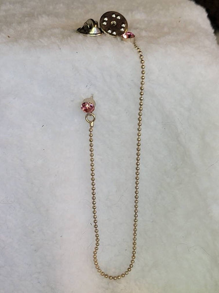 Pink Rhinestone  Swag Hang Pin