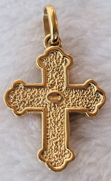14K Italian Gold Hearts Cross  Designed  Signed  Italy. Beautifully Crafted Treasure of Detailed Golden Hearts in a Lovely Cross...