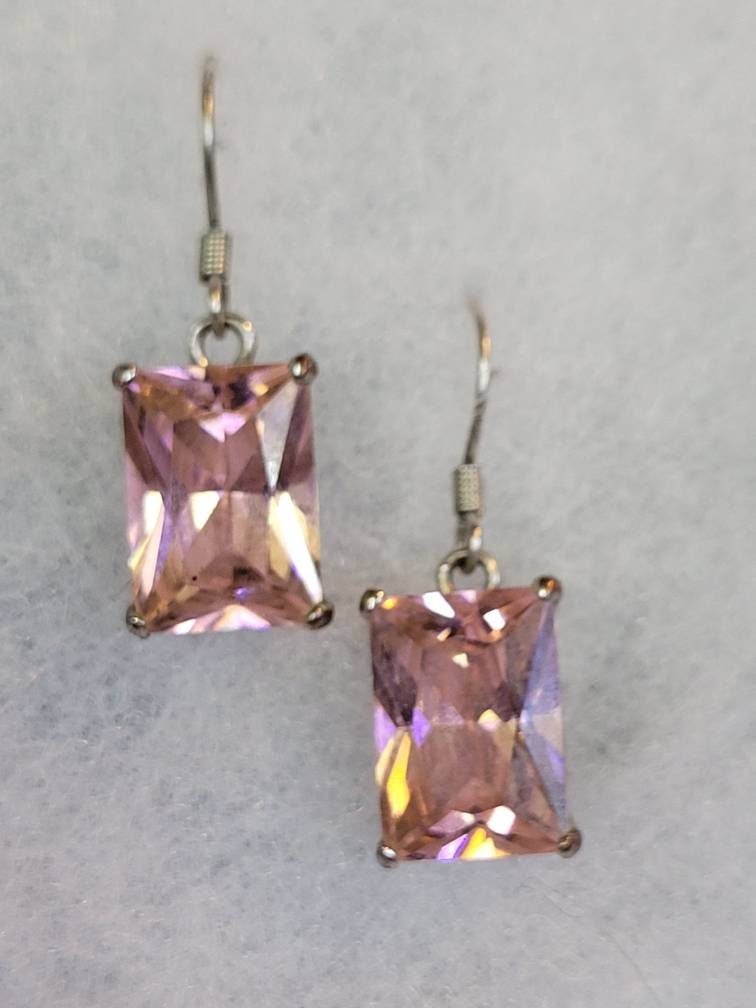 Exquisite  Pink Ice Earrings Vintage Magic