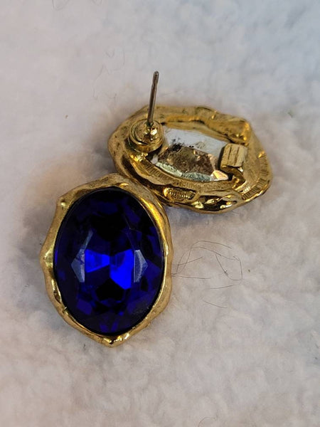 Brilliant  Blue & Gold Vintage Treasures Earrings