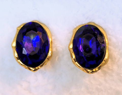 Brilliant  Blue & Gold Vintage Treasures Earrings