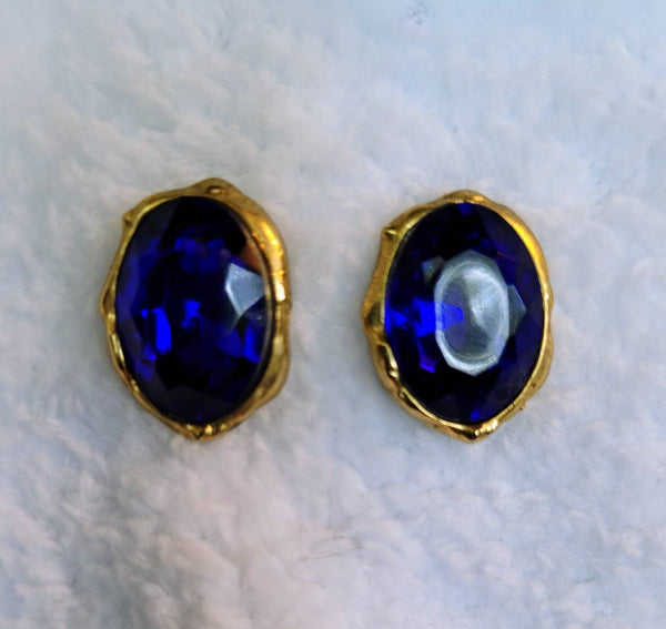 Brilliant  Blue & Gold Vintage Treasures Earrings