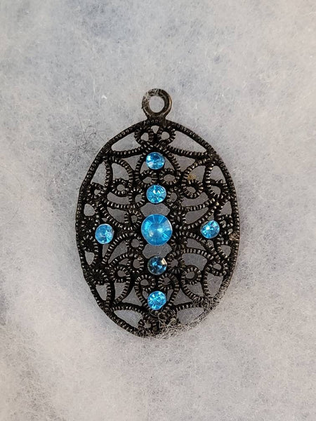 Island Blus Antiqued Gold Scroll Pendant