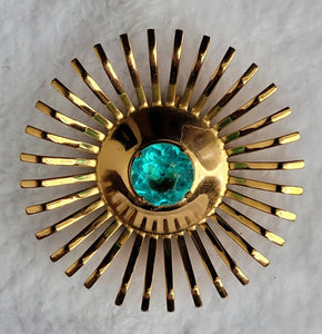 Coro Golden Sunburst Aquamarine Center Class