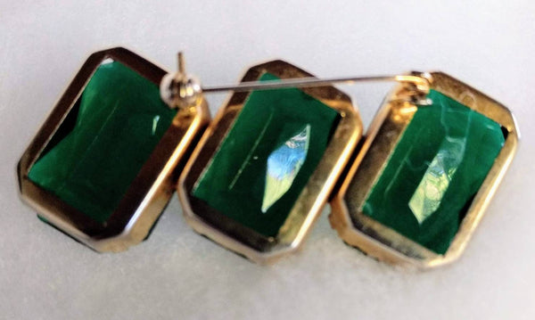 Emerald Tre Chic Mid Century  Bar Brooch