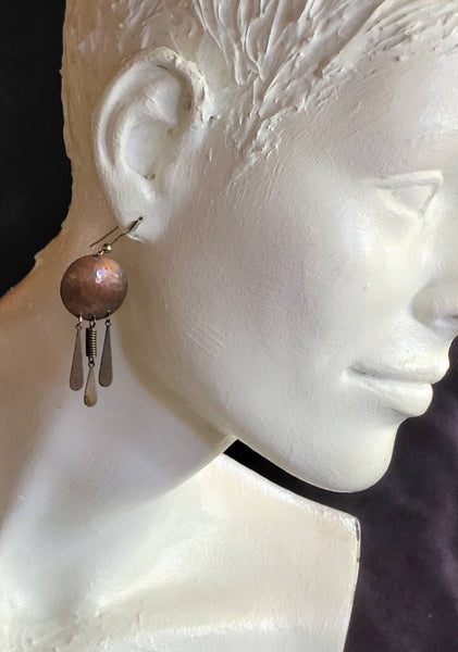Egyptian Revival EarwearVintage Hamered Brass Bobs