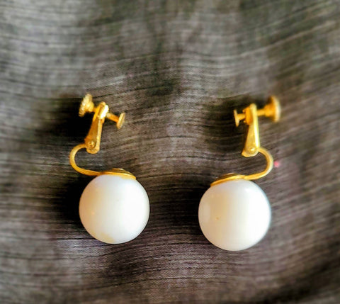 Classic White Gumball Screwbacks by Marvella