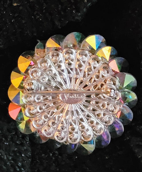 Vendome Sensational Sparkling  Rainbow Vintage Pin 1950s