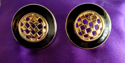 Wanderers Vintage Jewelry Classic Black & Gold Disc. 1960s