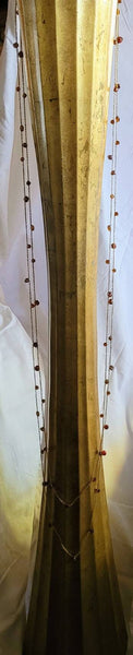 Rocking Roaring 20s Long Neck Art..! 108 inches Glass Blown Beads Crochet in Golden Metallic Thread..!