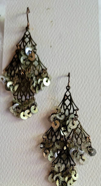 1900s Silver Shimmer  Nouveau Earrings Fabulous Flapper Wear