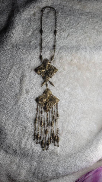 Nouveau Turn of the Century Brass NeckArt Intricate Filligree Magic