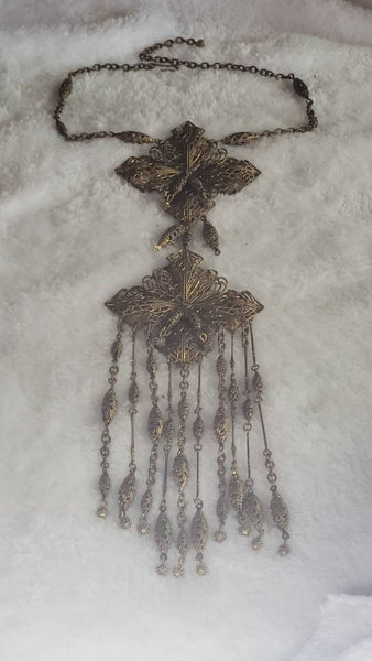 Nouveau Turn of the Century Brass NeckArt Intricate Filligree Magic